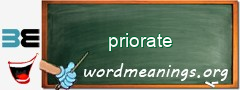 WordMeaning blackboard for priorate